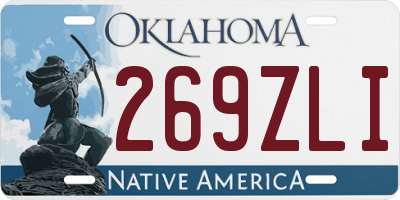 OK license plate 269ZLI
