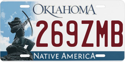 OK license plate 269ZMB