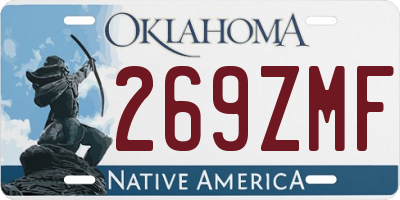 OK license plate 269ZMF