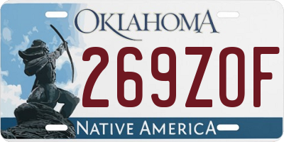 OK license plate 269ZOF