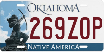 OK license plate 269ZOP