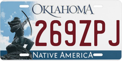 OK license plate 269ZPJ