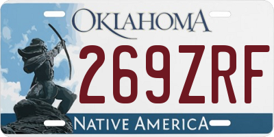 OK license plate 269ZRF