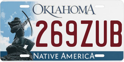 OK license plate 269ZUB