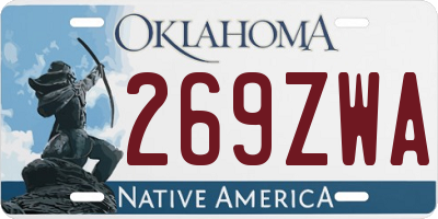 OK license plate 269ZWA
