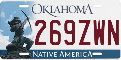 OK license plate 269ZWN