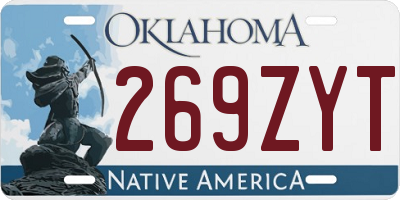 OK license plate 269ZYT