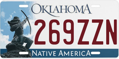 OK license plate 269ZZN