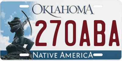 OK license plate 270ABA