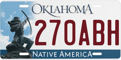 OK license plate 270ABH