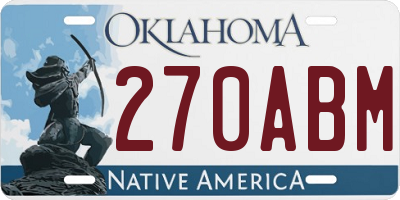 OK license plate 270ABM
