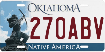 OK license plate 270ABV