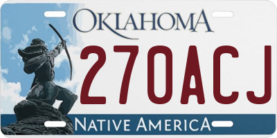 OK license plate 270ACJ
