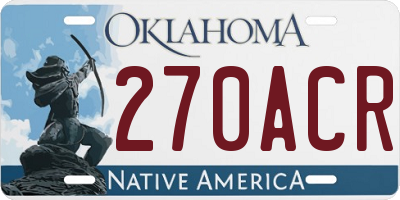 OK license plate 270ACR