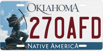 OK license plate 270AFD