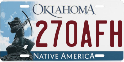 OK license plate 270AFH