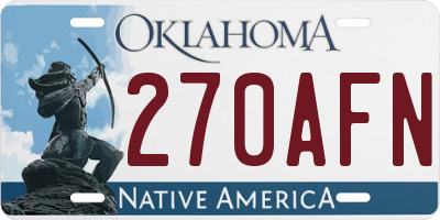 OK license plate 270AFN