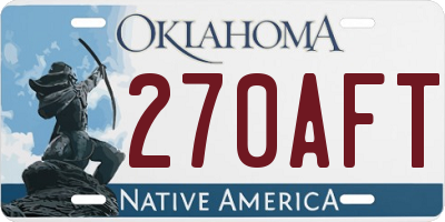 OK license plate 270AFT