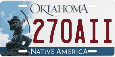 OK license plate 270AII