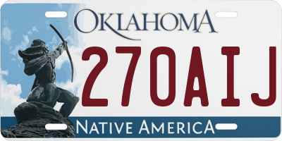 OK license plate 270AIJ