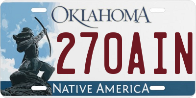 OK license plate 270AIN