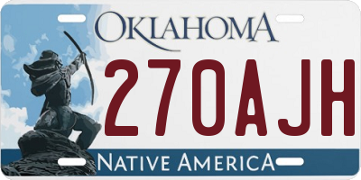 OK license plate 270AJH