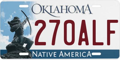 OK license plate 270ALF
