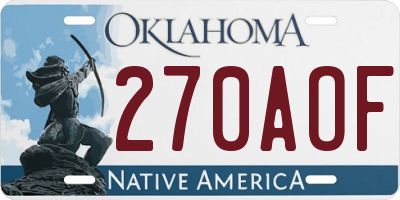 OK license plate 270AOF