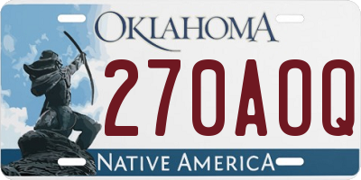 OK license plate 270AOQ