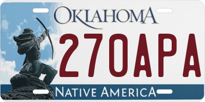 OK license plate 270APA