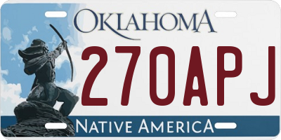OK license plate 270APJ