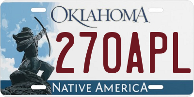 OK license plate 270APL