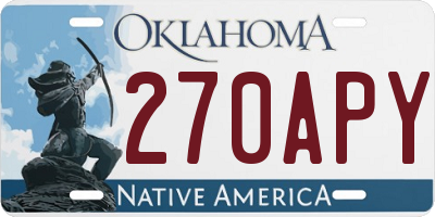 OK license plate 270APY