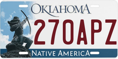 OK license plate 270APZ