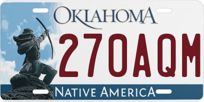 OK license plate 270AQM