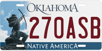 OK license plate 270ASB
