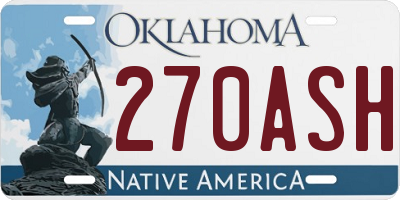 OK license plate 270ASH