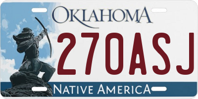 OK license plate 270ASJ