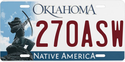 OK license plate 270ASW