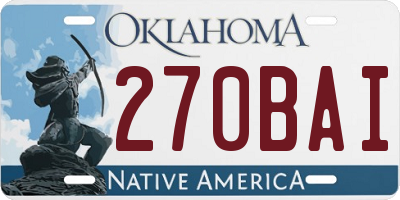 OK license plate 270BAI