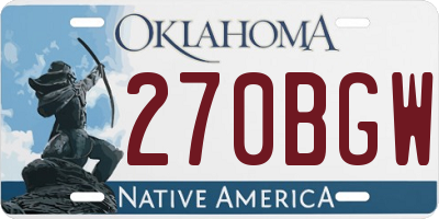 OK license plate 270BGW