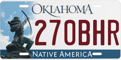 OK license plate 270BHR