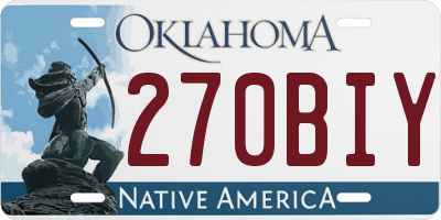 OK license plate 270BIY