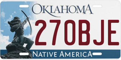 OK license plate 270BJE