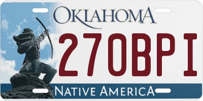OK license plate 270BPI