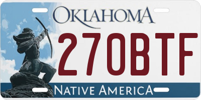OK license plate 270BTF