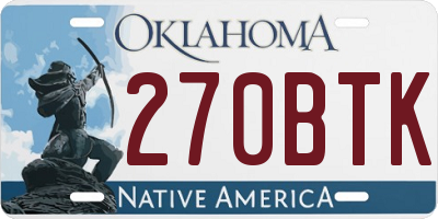 OK license plate 270BTK