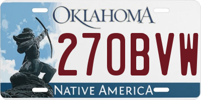 OK license plate 270BVW