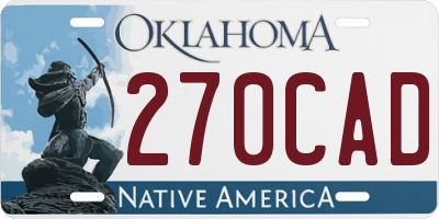 OK license plate 270CAD