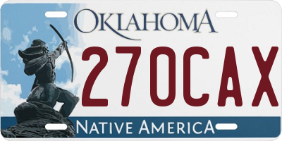 OK license plate 270CAX